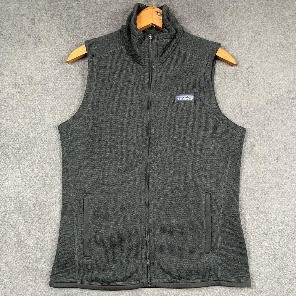 Patagonia Better Sweater Vest Womens Medium Black Heather Full Zip Fleece 25887